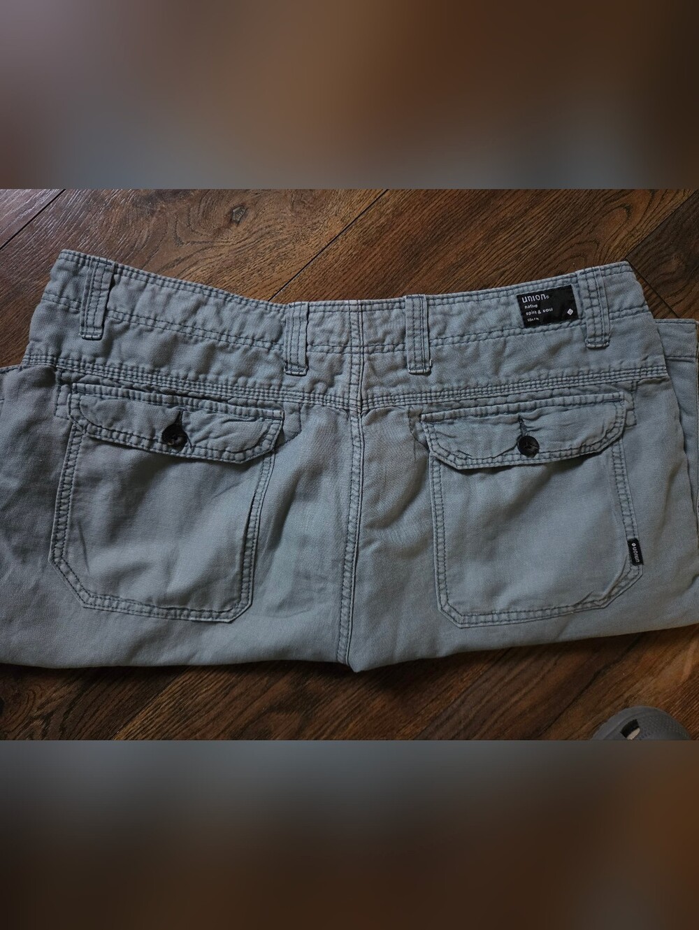 UNION Light Blue Gray  Shorts with Flap Pockets
